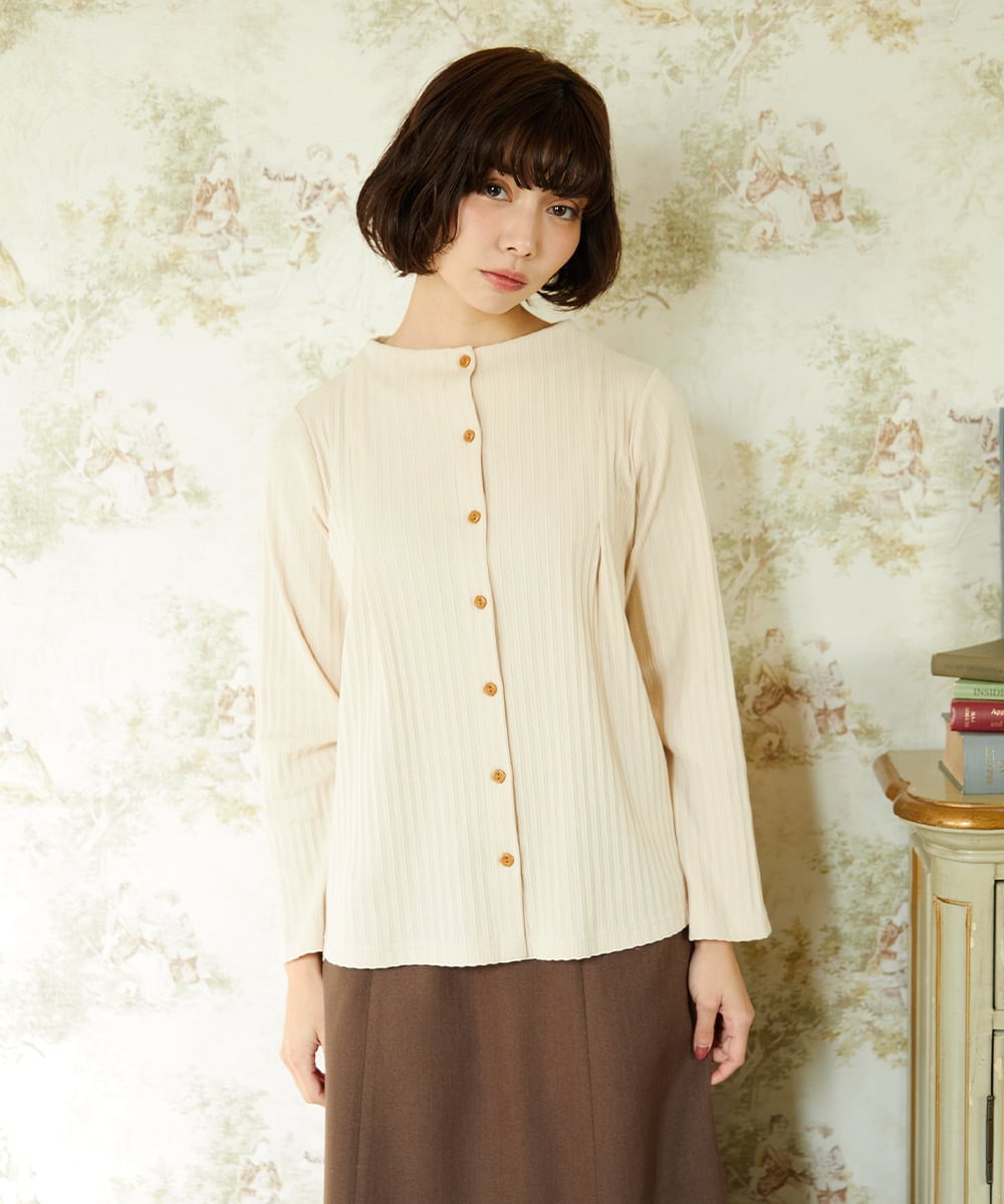 GJKDD34140 Jocomomola(ホコモモラ) 【2WAY】Tierras de cuitivo フラワー刺繍カットソー アイボリー