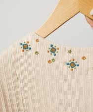 GJKDD34140 Jocomomola(ホコモモラ) 【2WAY】Tierras de cuitivo フラワー刺繍カットソー アイボリー