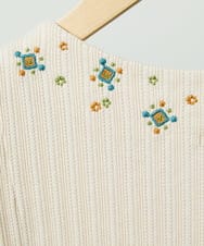 GJKDD34140 Jocomomola(ホコモモラ) 【2WAY】Tierras de cuitivo フラワー刺繍カットソー アイボリー