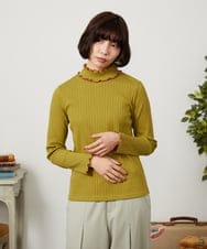 GJKDD35120 Jocomomola(ホコモモラ) Tierras de cuitivo メロウハイネックカットソー マスタード