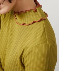 GJKDD35120 Jocomomola(ホコモモラ) Tierras de cuitivo メロウハイネックカットソー マスタード