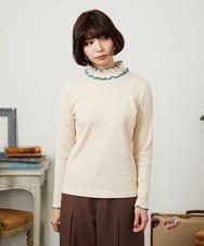 GJKDD35120 Jocomomola(ホコモモラ) Tierras de cuitivo メロウハイネックカットソー アイボリー