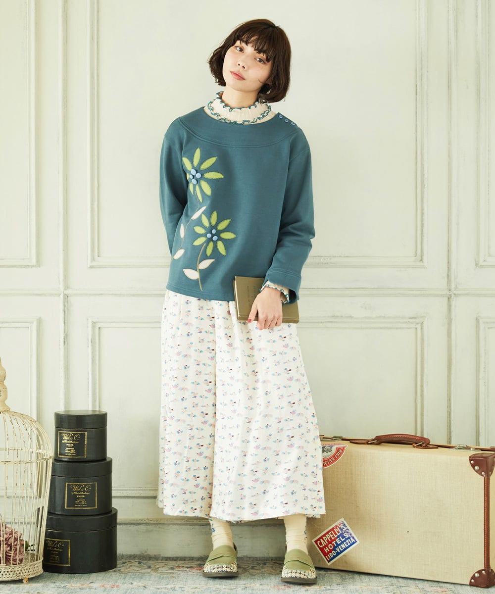 GJKDD35120 Jocomomola(ホコモモラ) Tierras de cuitivo メロウハイネックカットソー アイボリー