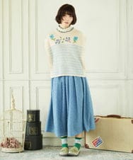 GJKDD35120 Jocomomola(ホコモモラ) Tierras de cuitivo メロウハイネックカットソー アイボリー