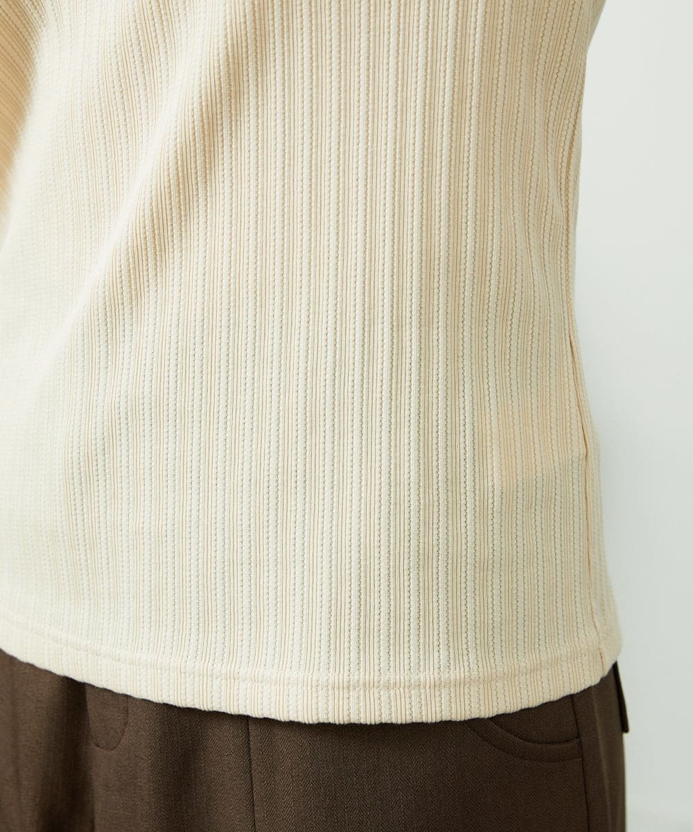 GJKDD35120 Jocomomola(ホコモモラ) Tierras de cuitivo メロウハイネックカットソー アイボリー