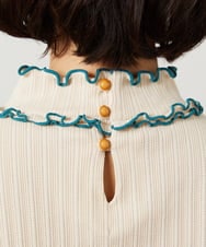 GJKDD35120 Jocomomola(ホコモモラ) Tierras de cuitivo メロウハイネックカットソー アイボリー