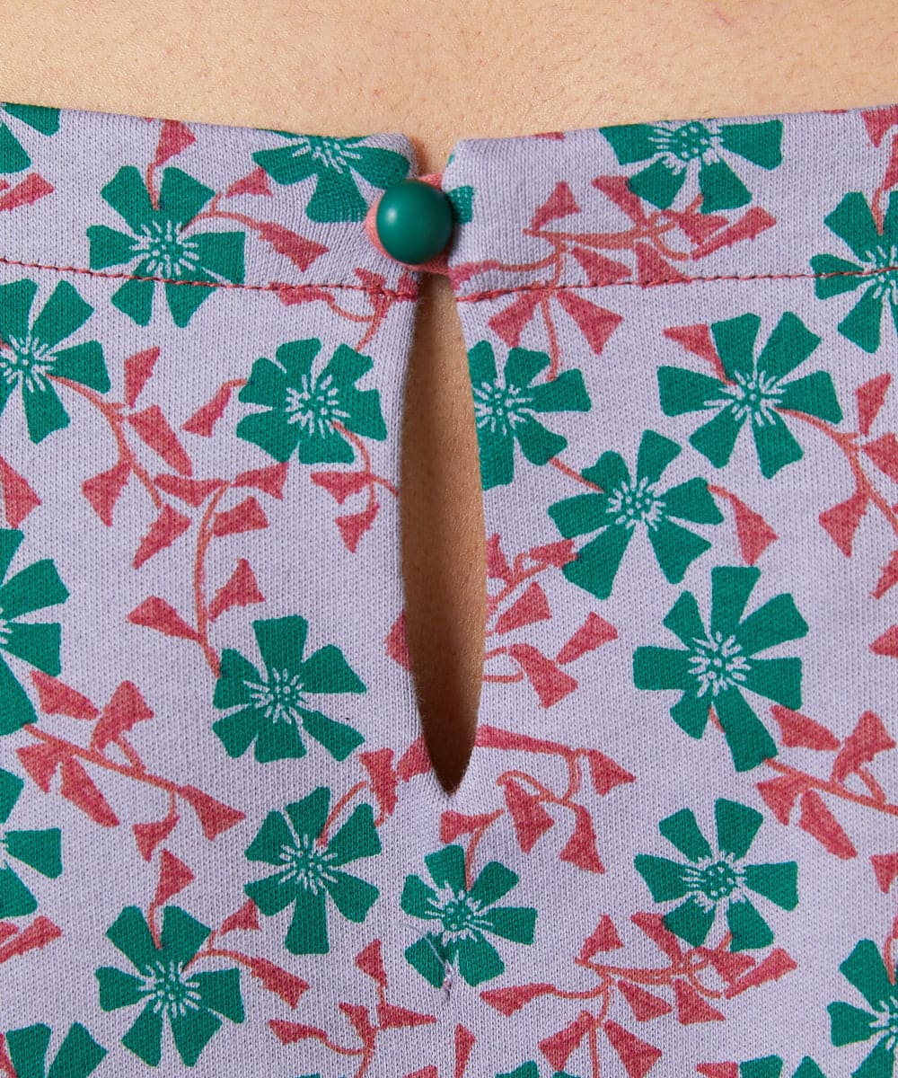 GJKDE36180 Jocomomola(ホコモモラ) Los molinos de vient フラワープリントカットソー ラベンダー