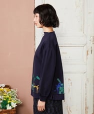 GJKDE38180 Jocomomola(ホコモモラ) Rebote シルケットフライスプリントカットソー ネイビー