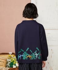 GJKDE38180 Jocomomola(ホコモモラ) Rebote シルケットフライスプリントカットソー ネイビー