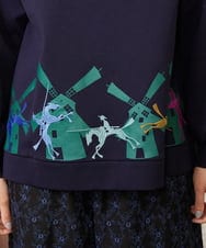 GJKDE38180 Jocomomola(ホコモモラ) Rebote シルケットフライスプリントカットソー ネイビー