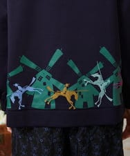 GJKDE38180 Jocomomola(ホコモモラ) Rebote シルケットフライスプリントカットソー ネイビー