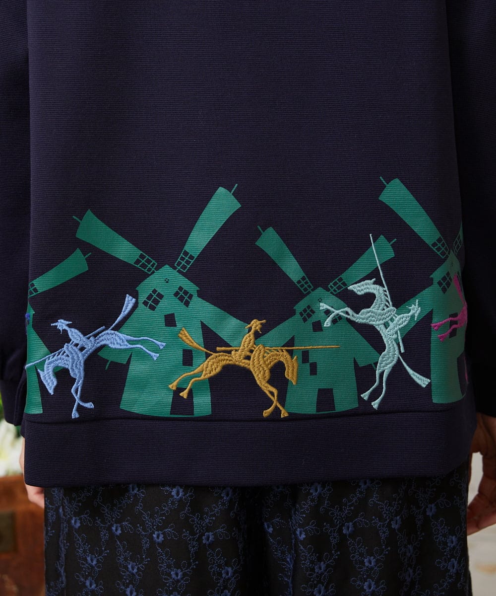 GJKDE38180 Jocomomola(ホコモモラ) Rebote シルケットフライスプリントカットソー ネイビー