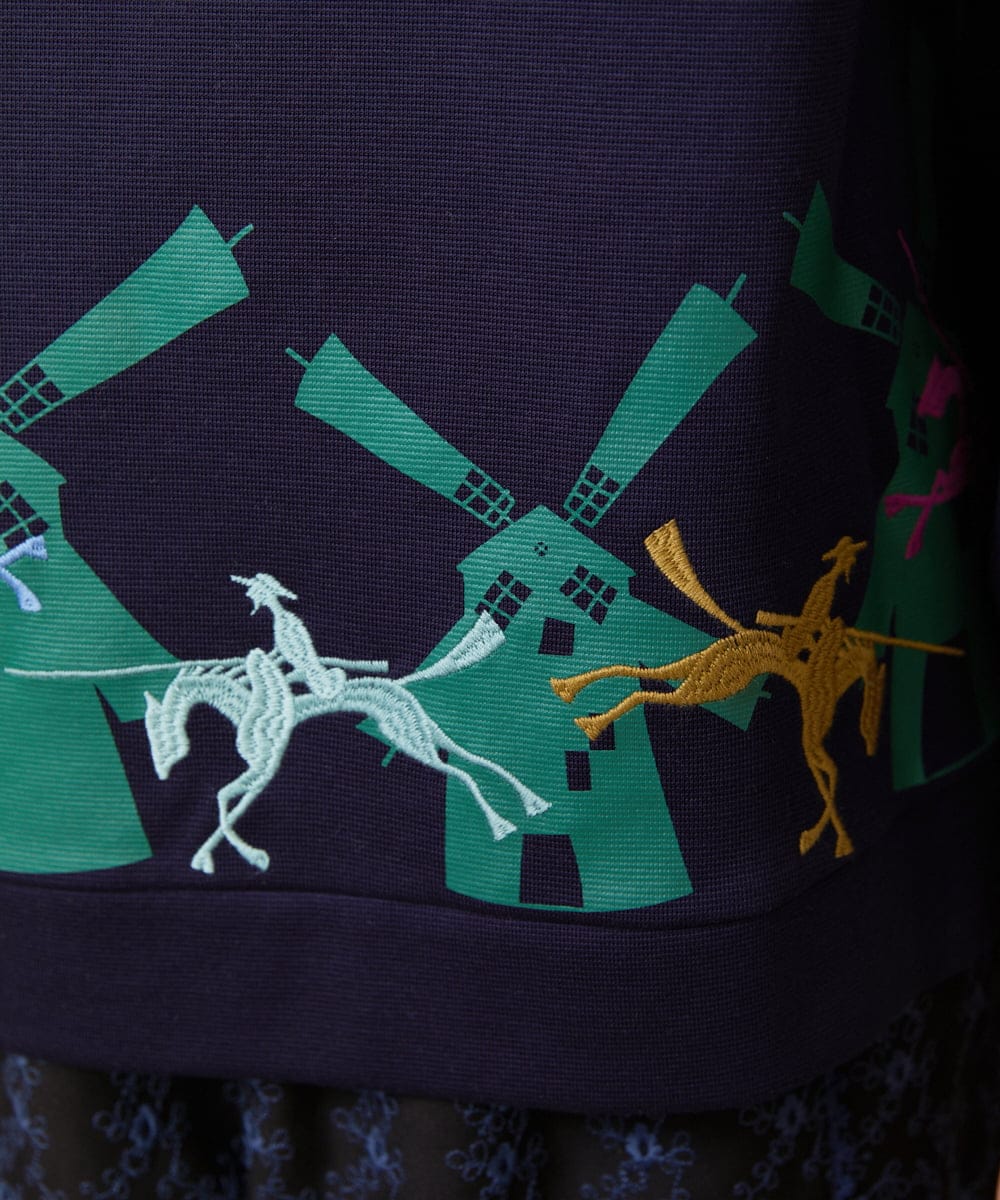 GJKDE38180 Jocomomola(ホコモモラ) Rebote シルケットフライスプリントカットソー ネイビー