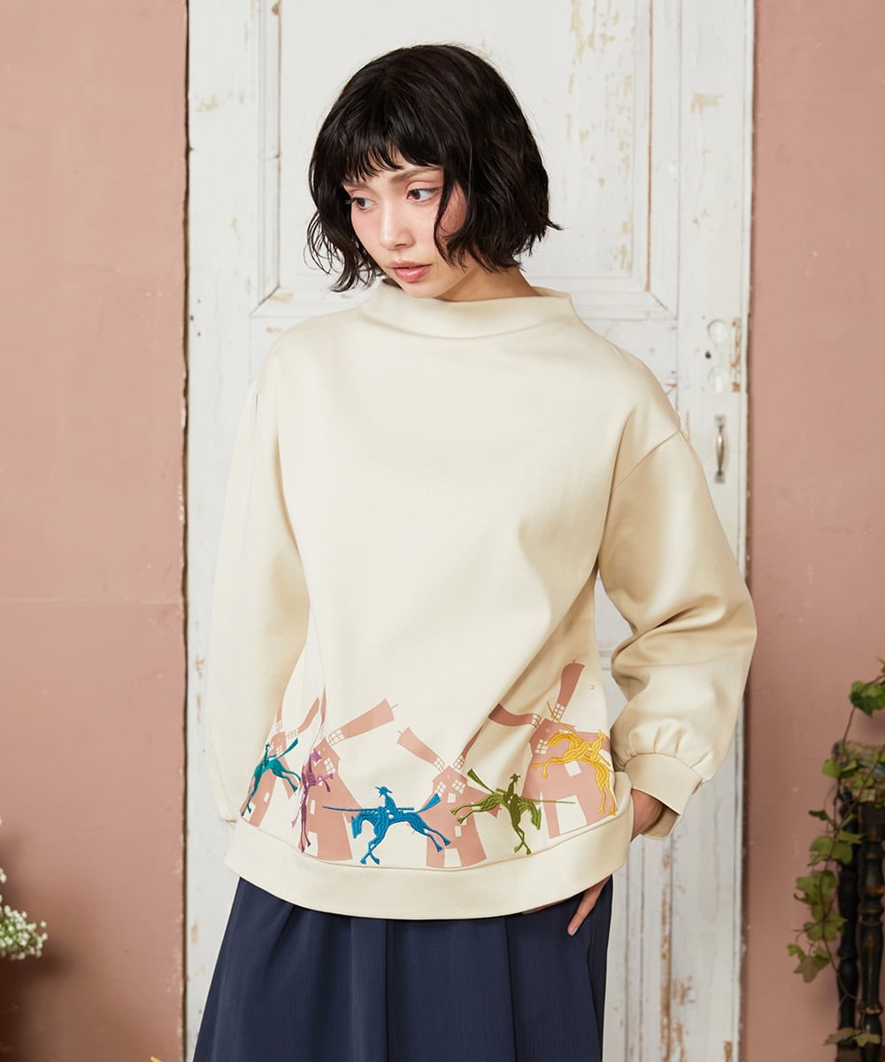 GJKDE38180 Jocomomola(ホコモモラ) Rebote シルケットフライスプリントカットソー アイボリー