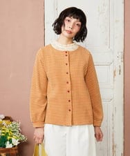 GJKDE39220 Jocomomola(ホコモモラ) 【2WAY】Encrucijada チェックジャカードカットソー オレンジ