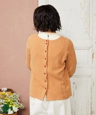 GJKDE39220 Jocomomola(ホコモモラ) 【2WAY】Encrucijada チェックジャカードカットソー オレンジ