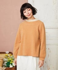 GJKDE39220 Jocomomola(ホコモモラ) 【2WAY】Encrucijada チェックジャカードカットソー オレンジ