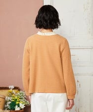 GJKDE39220 Jocomomola(ホコモモラ) 【2WAY】Encrucijada チェックジャカードカットソー オレンジ