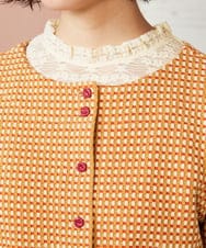 GJKDE39220 Jocomomola(ホコモモラ) 【2WAY】Encrucijada チェックジャカードカットソー オレンジ