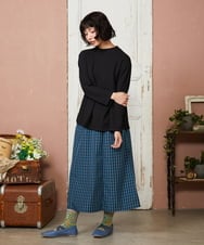 GJKDE40130 Jocomomola(ホコモモラ) Techos  シャーリングカットソー ブラック