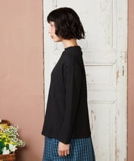 GJKDE40130 Jocomomola(ホコモモラ) Techos  シャーリングカットソー ブラック