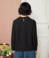 GJKDE40130 Jocomomola(ホコモモラ) Techos  シャーリングカットソー ブラック