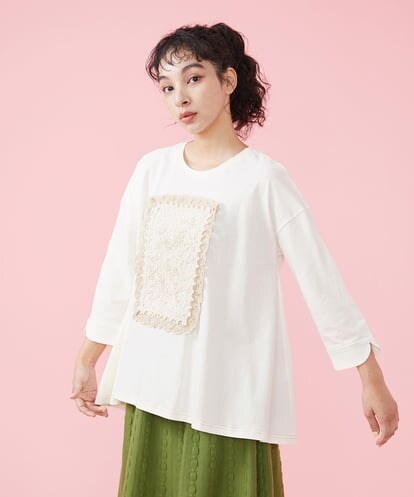 GJKDT02180 Jocomomola 切手パーツ チュニックTシャツ