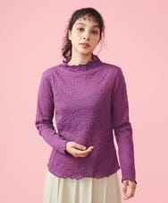 GJKDT35150 Jocomomola(ホコモモラ) Cabo de gata シュリンクカットソー パープル