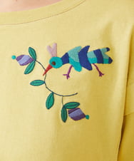 GJKDW38140 Jocomomola(ホコモモラ) Bailar ワンポイント刺繍長袖Tシャツ アイボリー