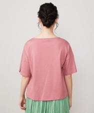 GJKFA02130 Jocomomola(ホコモモラ) Verde pera フラワー刺繍Tシャツ ピンク