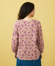 GJKFA35180 Jocomomola(ホコモモラ) Flor de baile フラワーチェックジャカードカットソー ピンク