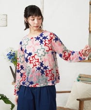 GJKFD01220 Jocomomola(ホコモモラ) Caballerias アニマルジャカードシアーカットソー ピンク