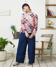 GJKFD01220 Jocomomola(ホコモモラ) Caballerias アニマルジャカードシアーカットソー ピンク