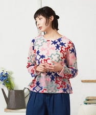 GJKFD01220 Jocomomola(ホコモモラ) Caballerias アニマルジャカードシアーカットソー ピンク