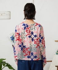 GJKFD01220 Jocomomola(ホコモモラ) Caballerias アニマルジャカードシアーカットソー ピンク