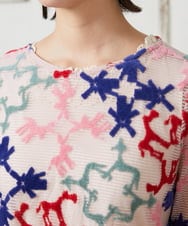 GJKFD01220 Jocomomola(ホコモモラ) Caballerias アニマルジャカードシアーカットソー ピンク