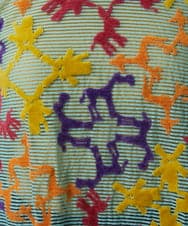 GJKFD01220 Jocomomola(ホコモモラ) Caballerias アニマルジャカードシアーカットソー ライトブルー