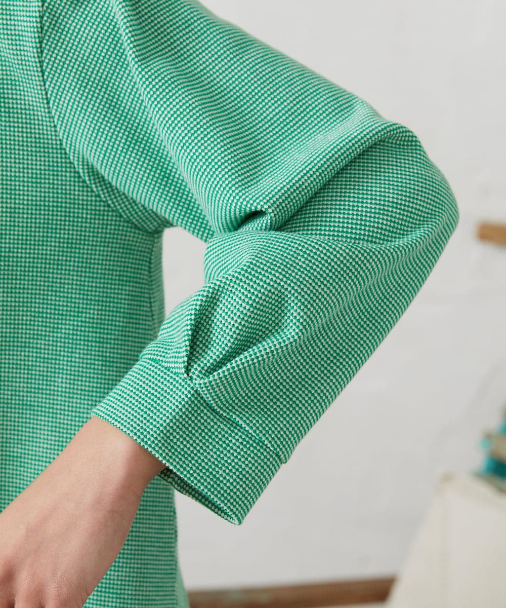 GJKFD02200 Jocomomola(ホコモモラ) Aventura セーラーカラーアニマル刺繍入りカットソー グリーン