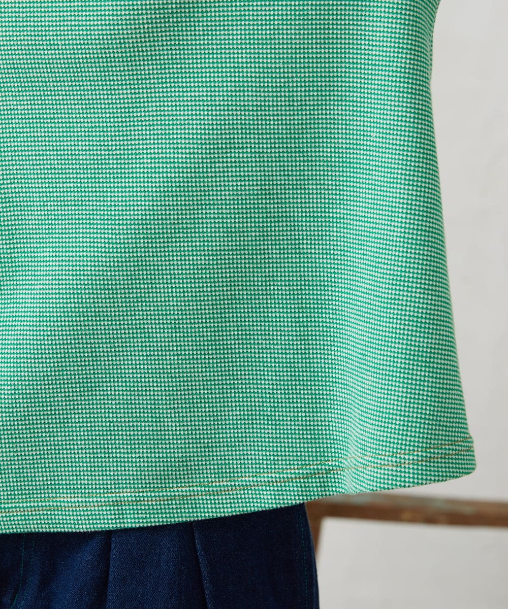 GJKFD02200 Jocomomola(ホコモモラ) Aventura セーラーカラーアニマル刺繍入りカットソー グリーン