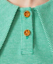 GJKFD02200 Jocomomola(ホコモモラ) Aventura セーラーカラーアニマル刺繍入りカットソー グリーン