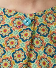 GJKFD30180 Jocomomola(ホコモモラ) En un sueno 幾何学プリントカットソー グリーン