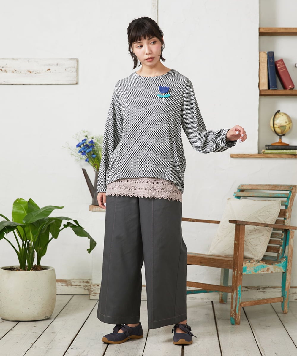 GJKFD31100 Jocomomola(ホコモモラ) 天竺レースキャミソール ピンク