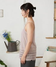 GJKFD31100 Jocomomola(ホコモモラ) 天竺レースキャミソール ピンク