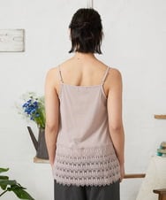 GJKFD31100 Jocomomola(ホコモモラ) 天竺レースキャミソール ピンク