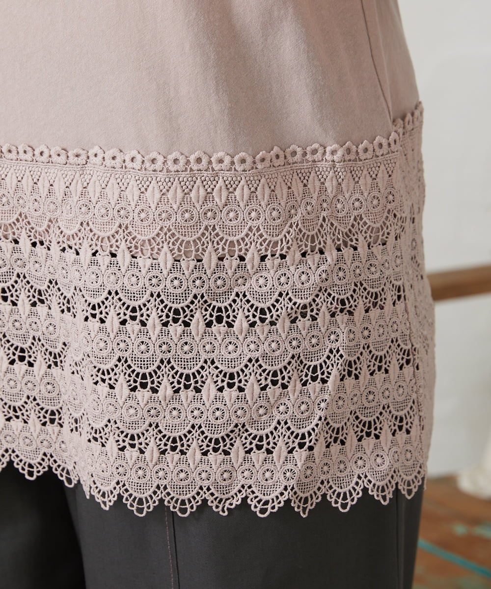 GJKFD31100 Jocomomola(ホコモモラ) 天竺レースキャミソール ピンク