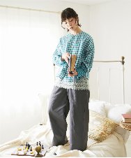 GJKFD31100 Jocomomola(ホコモモラ) 天竺レースキャミソール グリーン