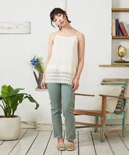 GJKFD31100 Jocomomola(ホコモモラ) 天竺レースキャミソール アイボリー