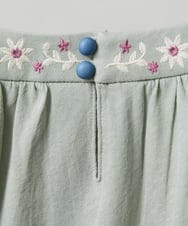 GJKFD32180 Jocomomola(ホコモモラ) 天竺フラワー刺繍カットソー グリーン