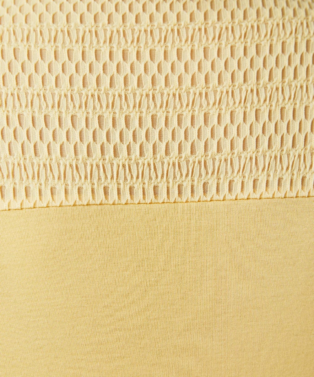 GJKFD33110 Jocomomola(ホコモモラ) フライス幾何レースドッキングカットソー イエロー