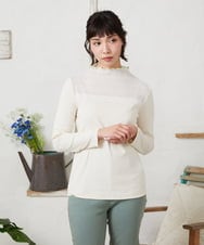 GJKFD33110 Jocomomola(ホコモモラ) フライス幾何レースドッキングカットソー アイボリー